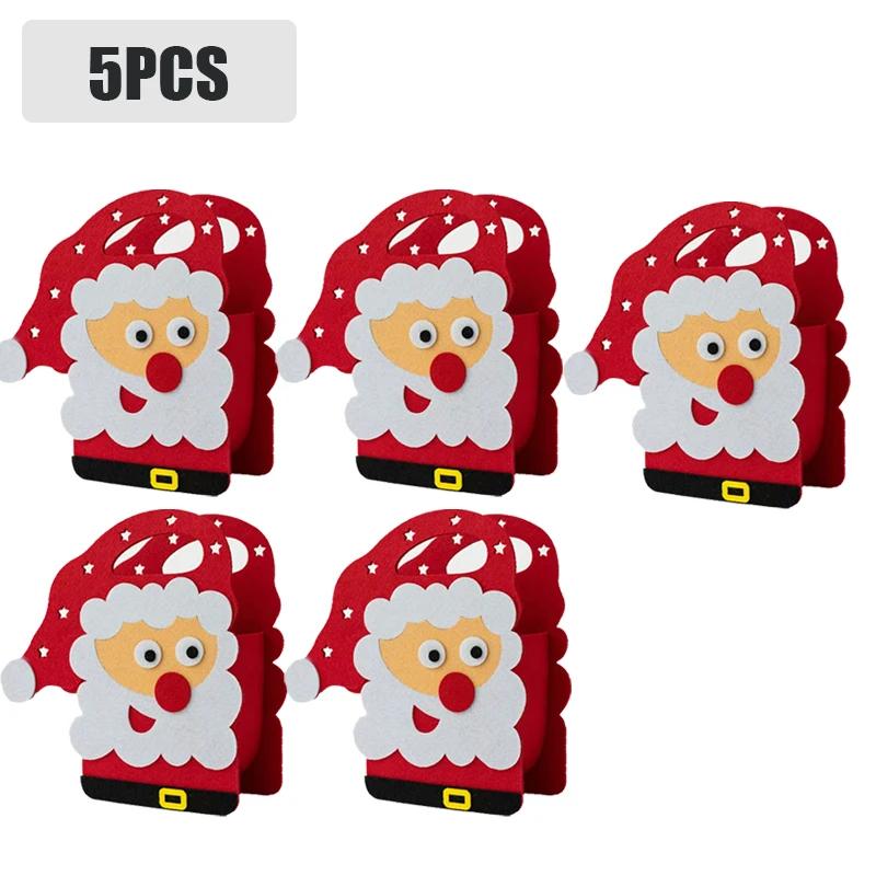 1-20PCS 2025 Christmas Gift Bag Creative Felt Cloth Children Candy Gift Bag Christmas Eve Handheld Portable Apple Bag