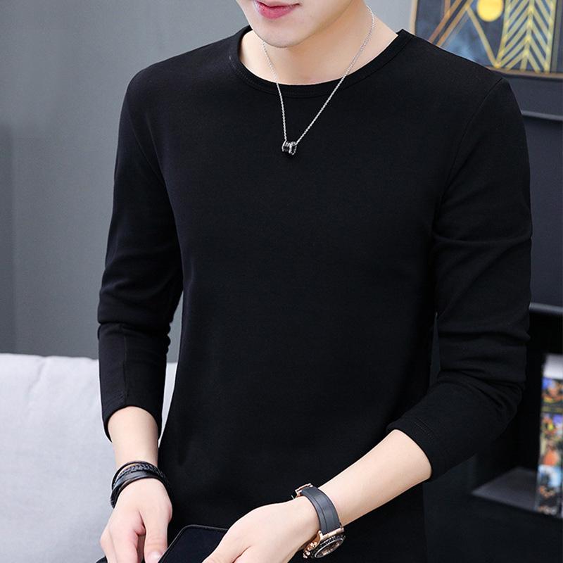 "Men's German Velvet Slim-Fit High-Collar Long-Sleeve T-Shirt for Autumn/Winter"