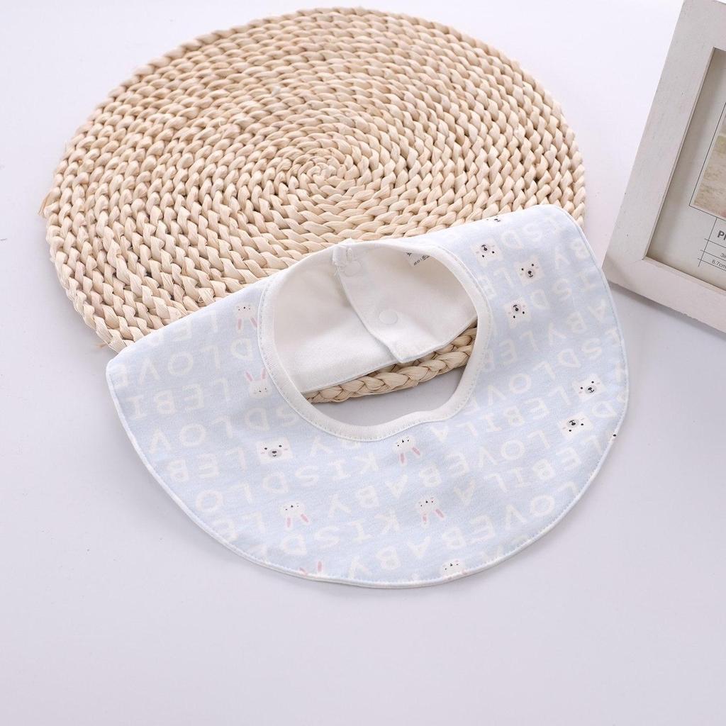 Cotton Muslin Baby Drool Bibs Soft Breathable Bandana Newborn Neck Bib Soft Cartoon Print Toddler Feeding Bibs for  Boy Girl