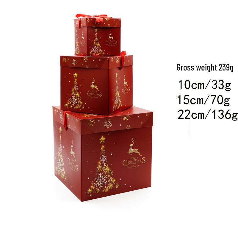 Festive Stacked Gift Boxes for Christmas Window Displays and Decor