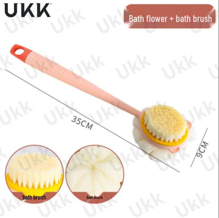 

Dual-Sided Soft Bristle Long-Handled Back Scrubber Bath Brush