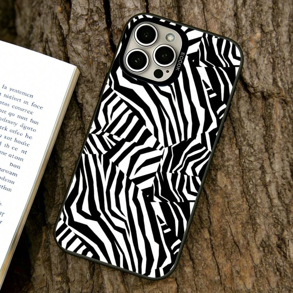 Zebra pattern Phone Case For iPhone 17,16,15,14,13,12,11 Plus,Pro Max,XS,Colorful Silver Phone case Funda Cover