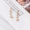 Geometric Square Splicing Super Flash Full Diamond Stud Earrings Chic Style Exquisite Gas Personality Earrings Earrings