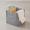 Quilted Fabric Desktop Storage Box Plaid Print Underwear Socks Storage Basket  Makeup Organizer