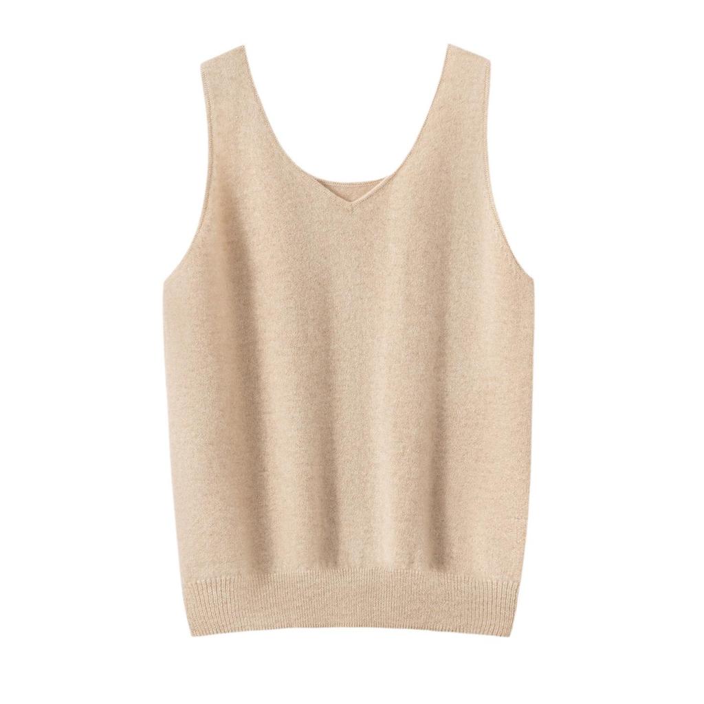 Women's Reversible 100% Cashmere Sleeveless Knit Pullover Vest