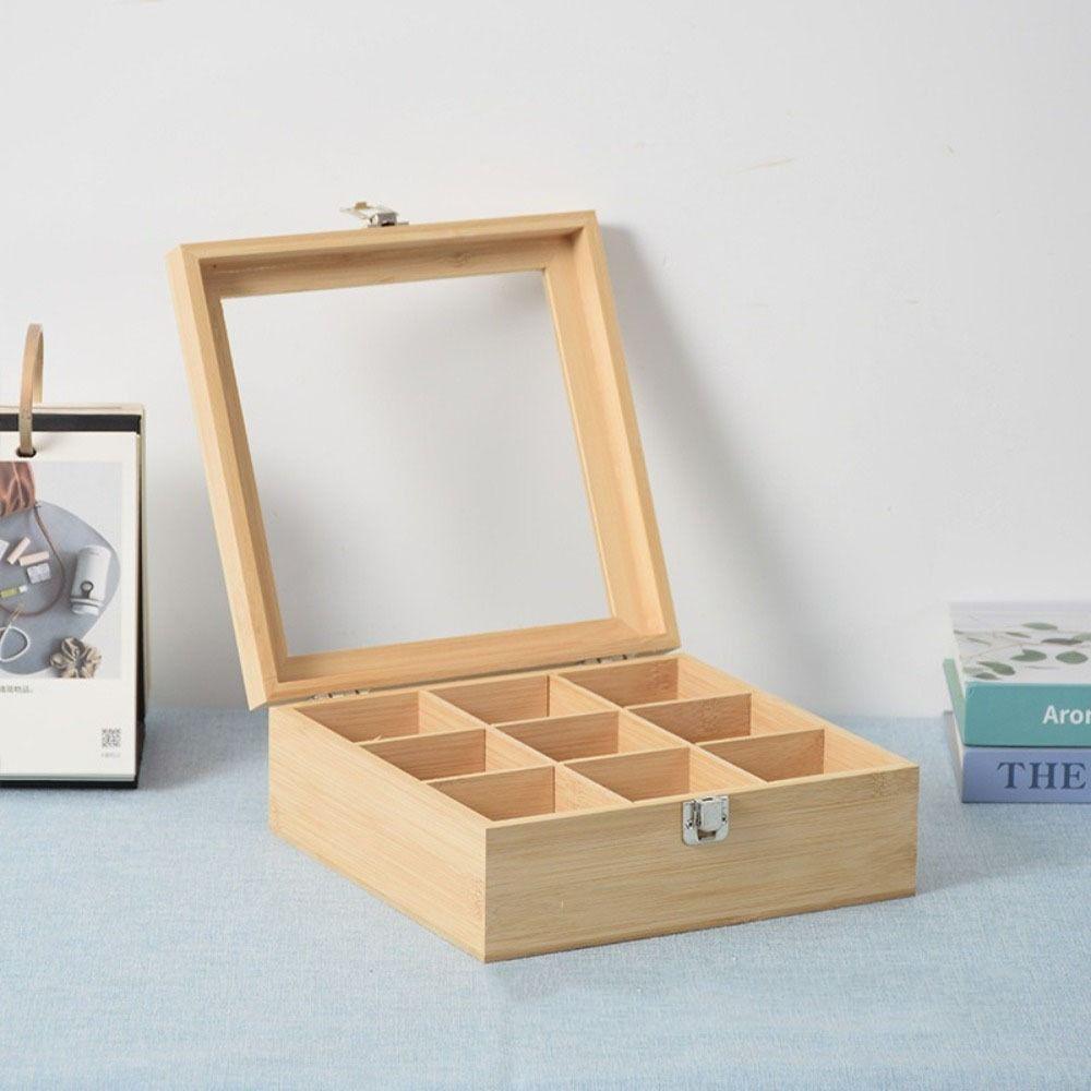 Dustproof Jewelry Organizer Wooden Tea Box Holder Tea Bag Storage Boxes  Kitchen Bar