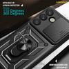 AMORUS For Samsung Galaxy S25+ Case Kickstand PC+TPU Phone Cover with Camera Lens Slider