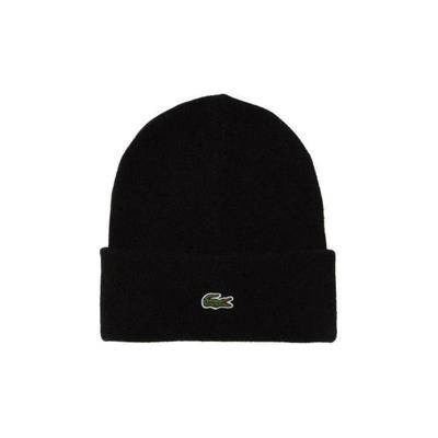 Lacoste Logo Pattern Cotton Fleece Hat Unisex Couple Style Black Polyester Fiber RB9825031