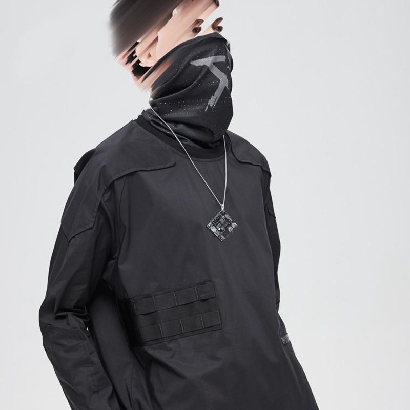 Cyberpunkový náhrdelník Disco Hip Hop náhrdelník pro ženy Harajuku Elektronický čip náhrdelník Módní šperky Přívěsky Estetický