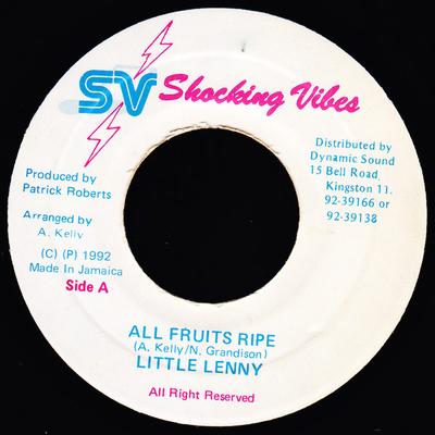 7inch Record LITTLE LENNY - All Fruits Ripe NONE Shocking Vibes 1992 Jamaica Reggae, Ska & Dub Used