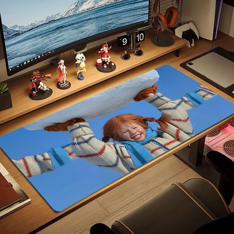 Pippi Longstocking Large Size Mouse Pad Large Gaming Table Cushion Non-slip Laptop Tablet Big Mousepad XXL Mat Mini PC Playmat With Lock edge