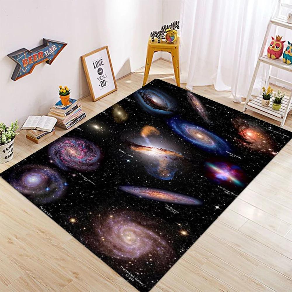 3D Universe Space Galaxy Planet Star Carpet Rug for Home Living Room Bedroom Sofa Doormat Decor,Kid Area Rug Non-slip Floor Mat