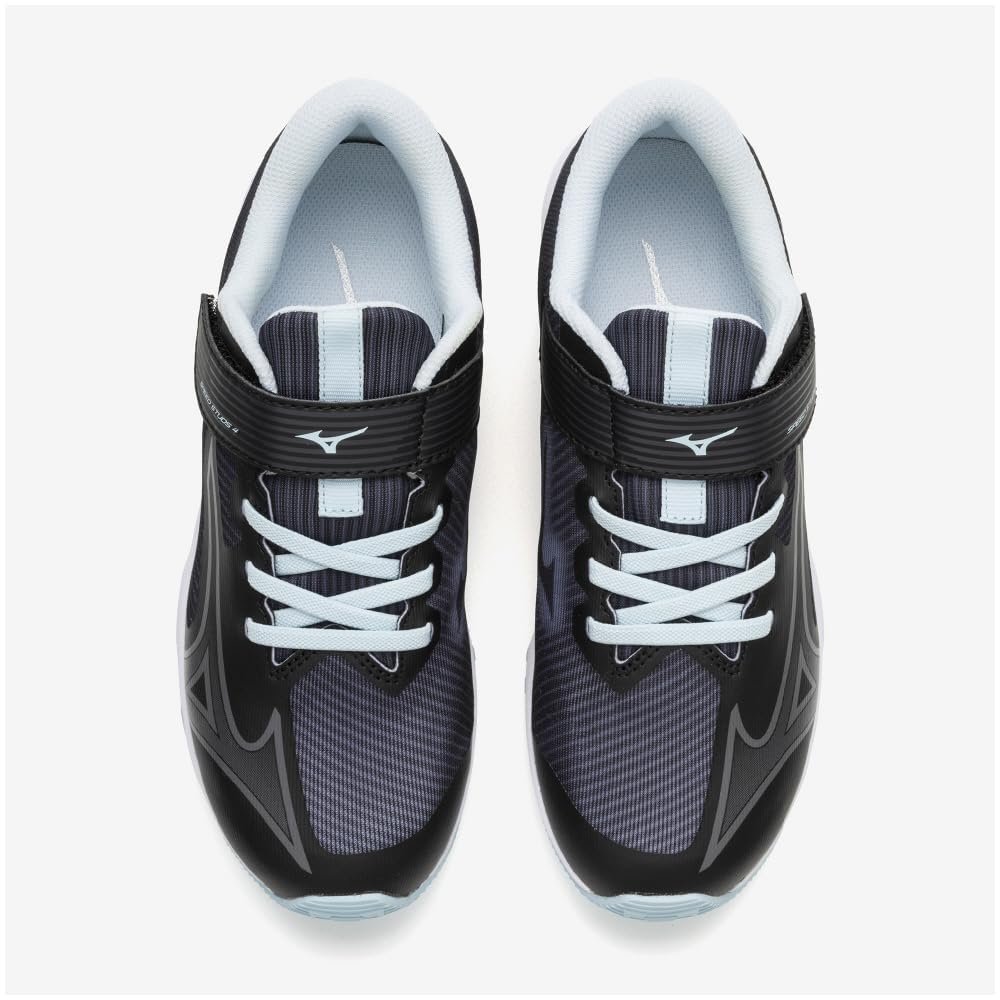 Mizuno Junior Speed Studs 4 Belt Lightweight Sports Shoes Black Light Blue 19.0 Cm 2E Unisex Kids