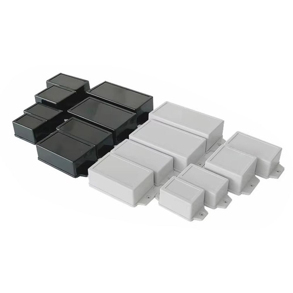 ABS Plastic Storage Case White Black Housing Instrument Case  Electronic Supplies