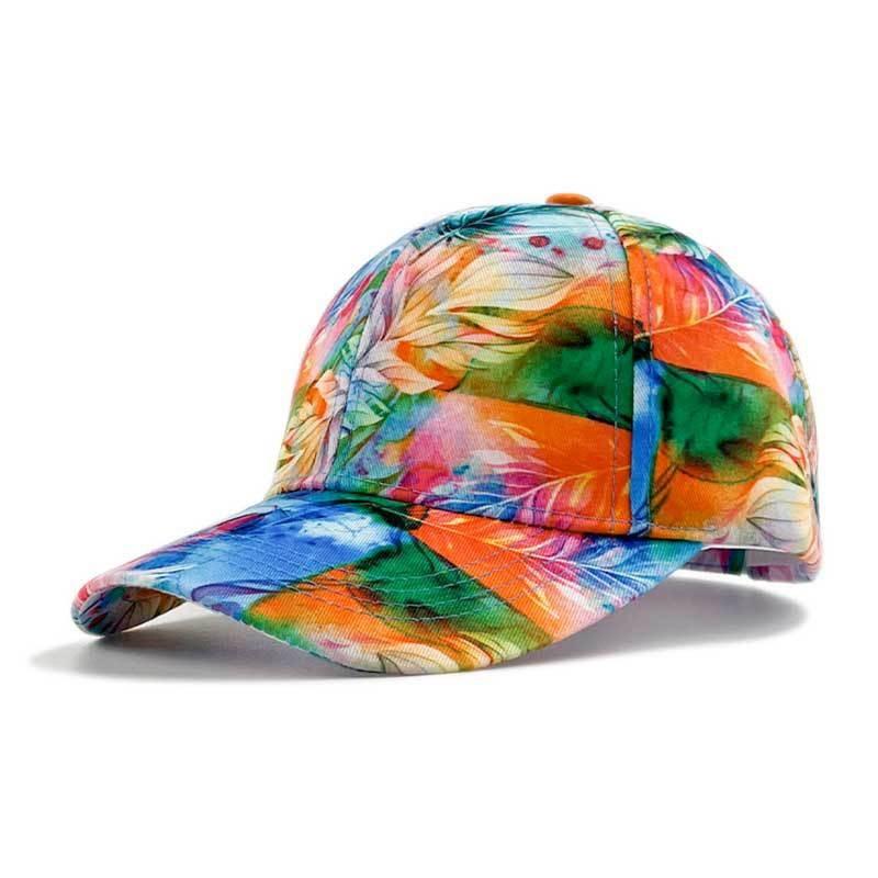 Dye Tie Print Baseball Cap Hip Hop Color Block Graffiti Visor Hat Protection Sun