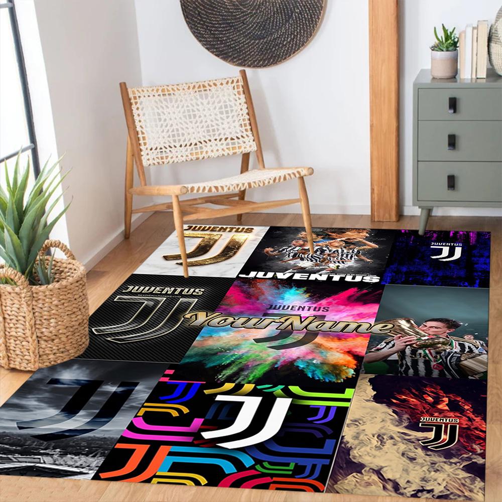 Juventus Customizable Name Floor Rug Office Rug Suitable for Bedrooms Hallway Dining Room Foyer Antislip Carpet Decorate Offices Spiritual Gift