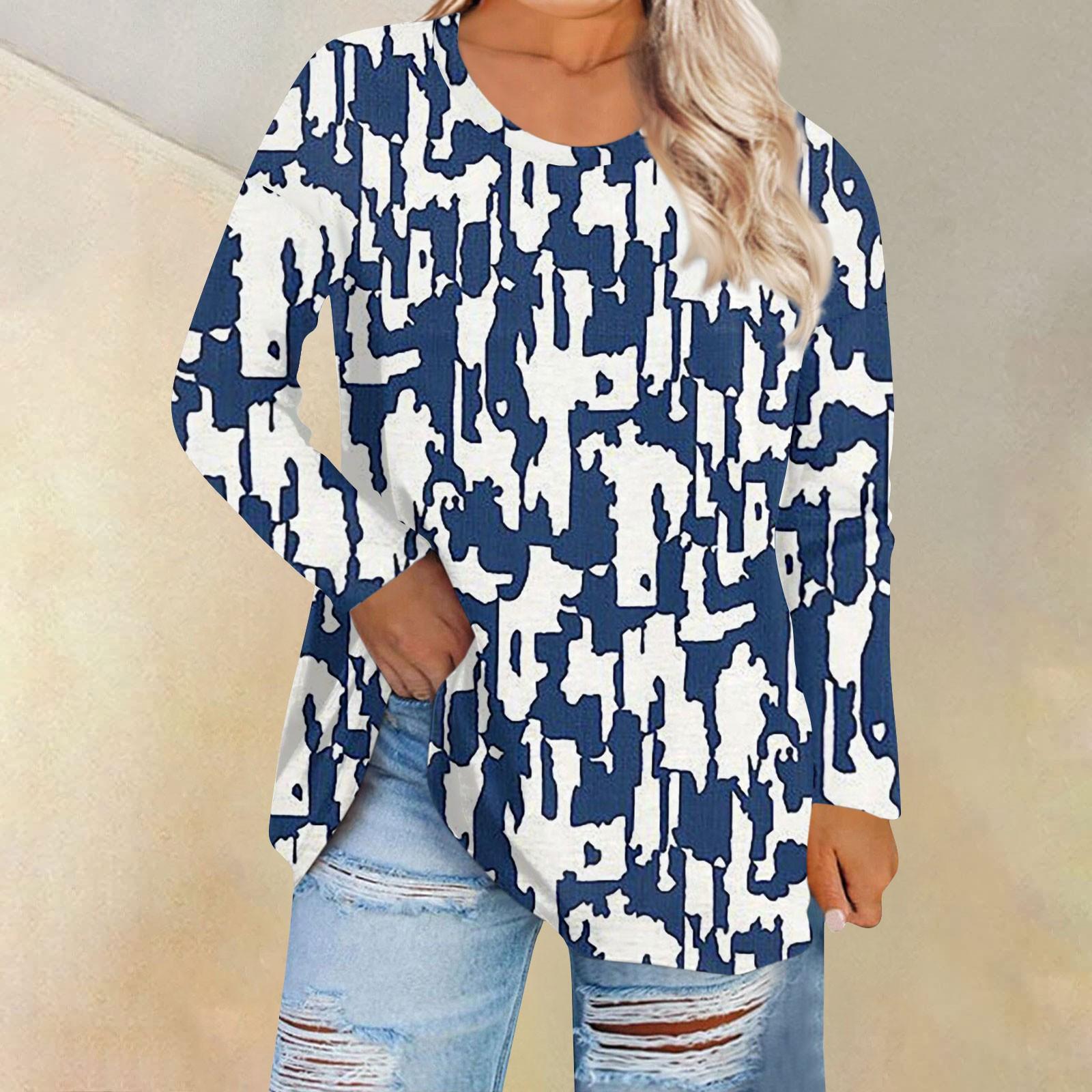 Женская свободная и удобная футболка с длинным рукавом и длинным рукавом с большим топом — фото 7