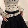Adjustable Punk Belt PU Leather Women's Belt New Eyelet Waist Belt  Daily Outfits