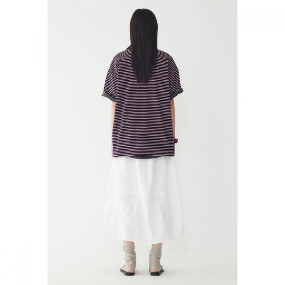 STudio Tomboy STripe Oversized Collar ShorT Sleeve T shirT 9176222997ar 