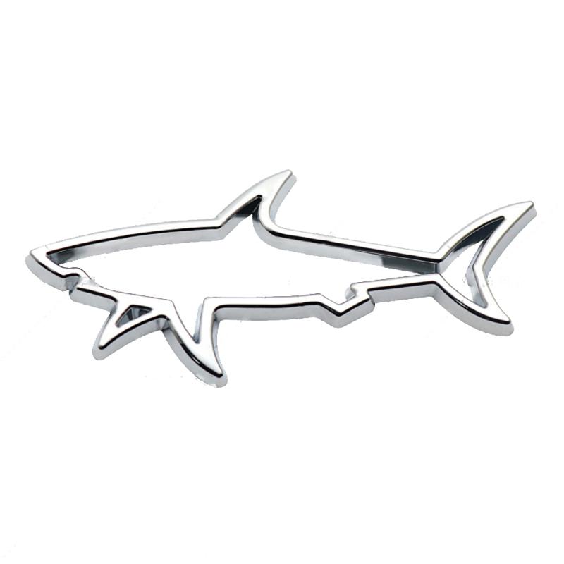 1~4PCS Universal Metal Car Styling Sticker Hollow Fish Shark Emblem Badge Decals Automobiles Motorcycle Computer Fuel
