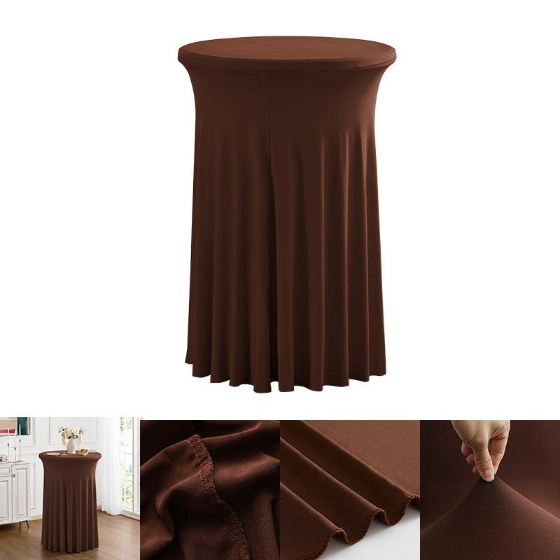 60/70/80cm Cocktail Table Skirts Stretch Spandex Fitted Tablecloths Wrinkle-Resistant Washable for Weddings Parties Banquets