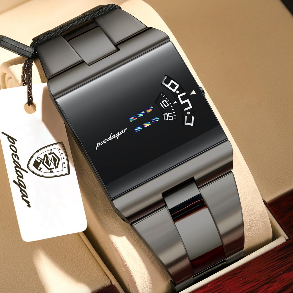 POEDAGAR Top Fashion Men Clock Waterproof Stainless Steel Business Man Wristwatch Quartz Casual Elegant Men's Watches Male Reloj