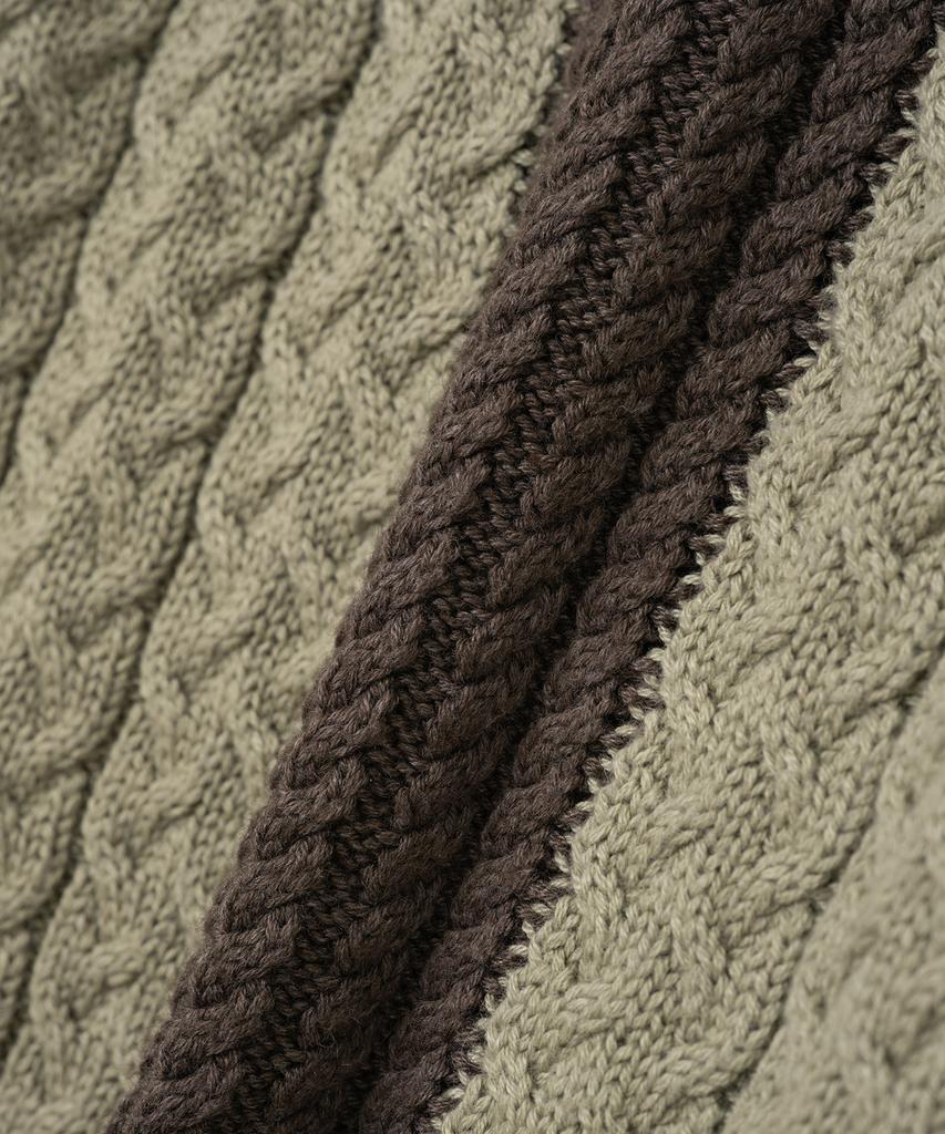 Millo Women Mono Wool Knit Zip-Up [Brown]