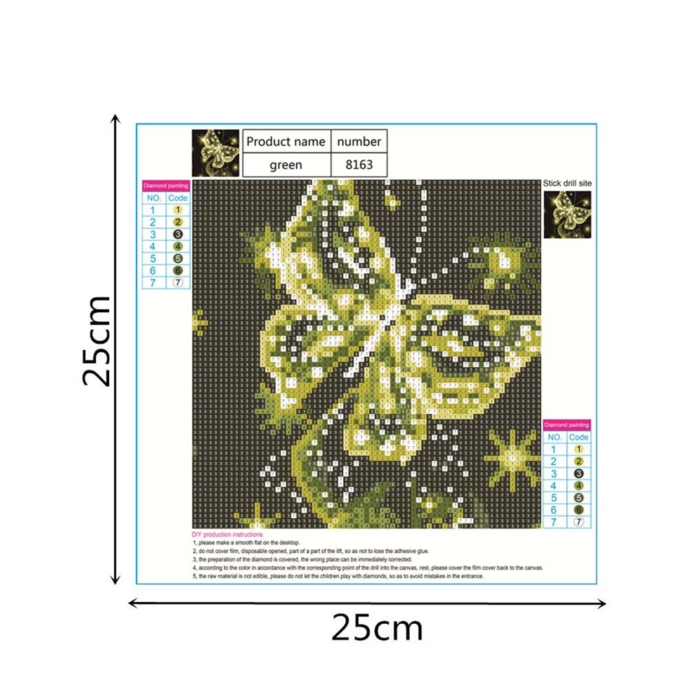 5D DIY Yellow Butterfly Crystal Diamond Painting Animal Full Rhinestone Embroidery Needlework Picture Family Home Stitch