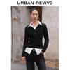 UR 2026 Women's Spliced Polo Neck Slim-Fit T-Shirt