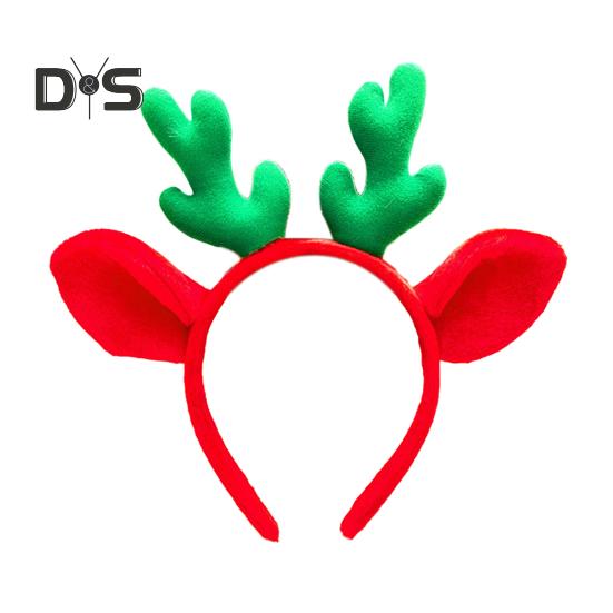 Banda de păr cu coarne de Crăciun, elastică, anti-alunecare, de pluș, potrivită pentru toate vârstele Accesorii pentru păr de Crăciun, decorare pentru petreceri de sărbători, costum festiv de Halloween