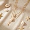 Boho Multilayered Necklace for Women Gold Color Starfish Scallop Shell Pendant Choker Chain Summer Beach Jewelry Accessories Gif