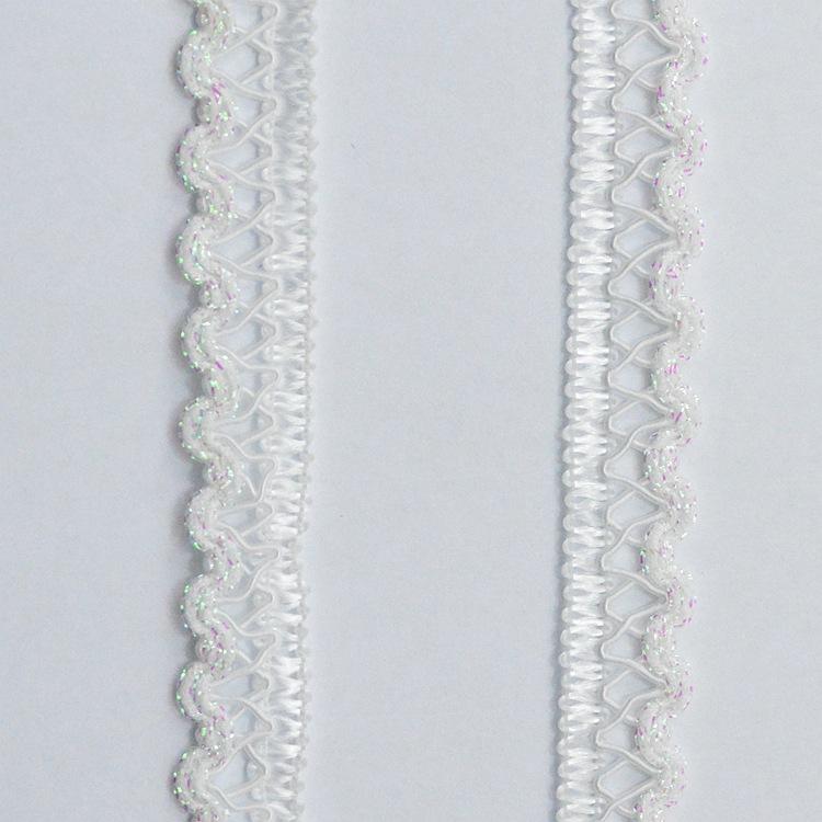 5 meters/16.4ft each pack Wavy Braided Lace Trim Ribbon white Pattern Decorative Fabric Edge for Dress Sewing DIY Craft Wedding Garment Embellishment