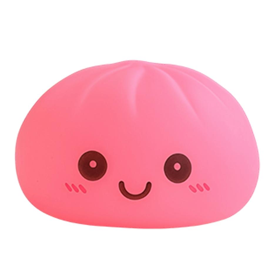 2027 Simulation Dumpling Squishy Night Light Soft Lightup Bubble Spitting Bun Birthday Gift Colorful Dumping Toy Squishy Gifts