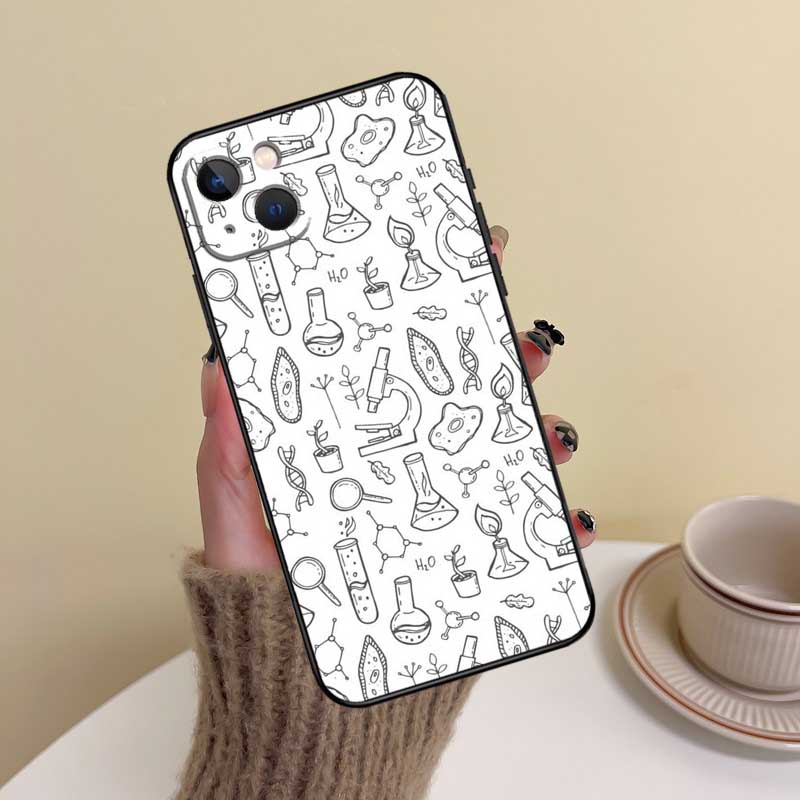 Biology and Chemistry Phone Case For iPhone 15 14 Plus 11 12 13 16 Pro Max Mini 7 8 X XR XS Max Cover