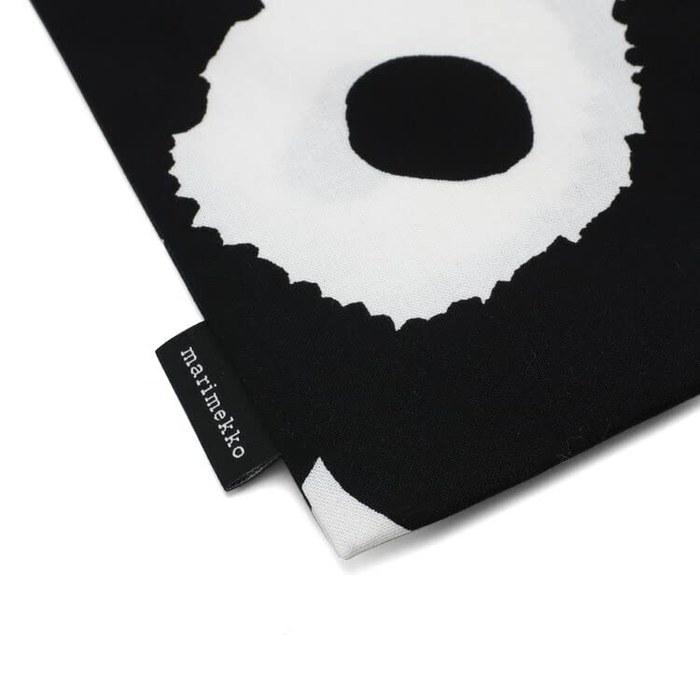 Marimekko Tote Bag Women's A4 Fabric Bag Pieni Unikko Black x White 067572 190 (43x42cm)