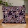 1pc Dark Purple Magi Theme Makeup Bag Chic Halloween Lightweight Foldable Travel Storagewith Witches' Hats,Cosmetic Bag