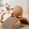 Cats Scratching Post Wear-Resistant Claw Sharpener Vertical Scratcher with Corrugated Base Interactive Kitten Toy for Multi-cat