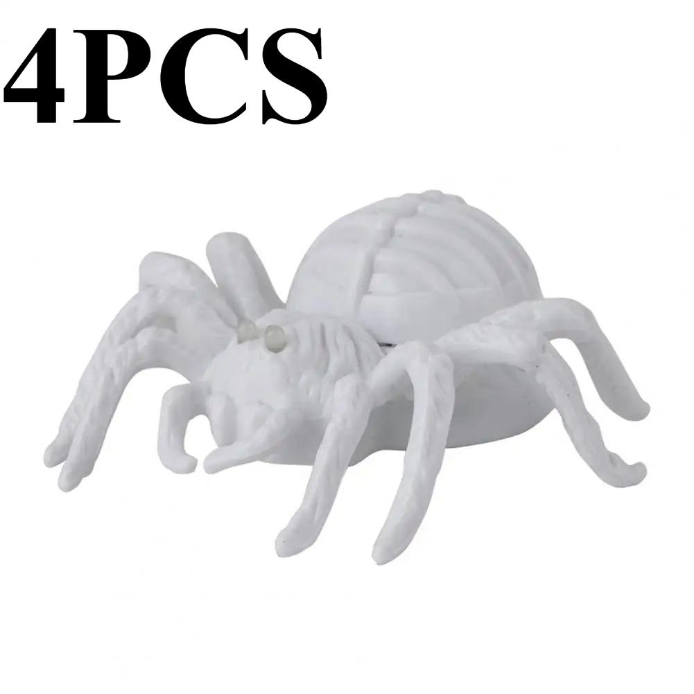 Halloween Light-up Spider Figurine Realistic Spider Animal Figure with LED Light for Halloween Indoor Outdoor Home Party Decor