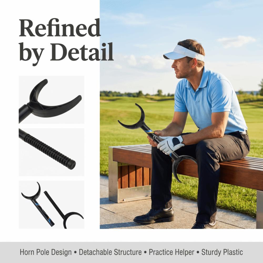 Horn Pole Design Golf Swing Trainer Plastic Material Alignment Aid  Beginner Training