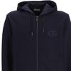 Emporio Armani SS23 Solid Color Logo Embroidered Hooded Jacket Men jackets Navy-Blue 8N1ML61JHSZ0920