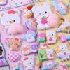 Set of 4 Squishy 3D Cute Reward Stickers for DIY and Panda Perfect for Diaries and Stress and Gifts Stickers, Decoration, Rabbit, Unicorn, Bear,