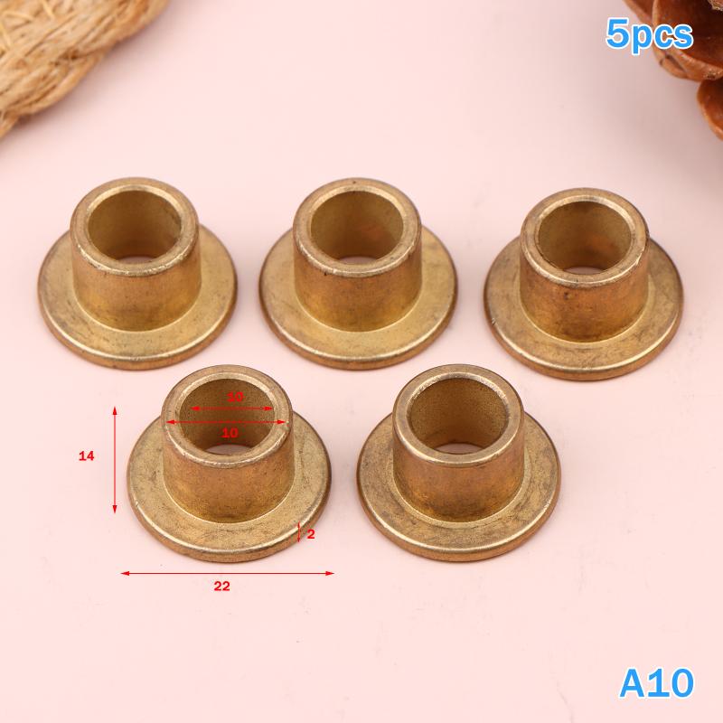 5Pcs Flanging Self-Lubricating Bearing Powder Metallurgy Oil Guide Sleeve With Edge Step Shoulder Flange Bushing Copper Sleeve