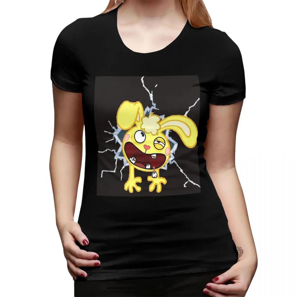 Camiseta Happy Tree Friends para Mujer Cuello Redondo Streetwear Camisetas Camisetas de Mujer Ropa de Verano Corta Tops