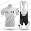 Set Maglia Ciclismo Classica Squadra Italia Uomo Donna Bandiera Italia Abbigliamento Ciclismo Bianco Verde Nero Maglia Bici da Strada Completo MTB Ropa