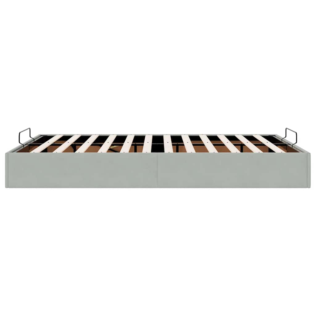 Ottoman Bed without Mattress Light Grey 140x190 cm Velvet