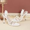 Fashion 2025 Summer New Women's Super High Heel Sandals Round Toe Solid Color Open Toe Sexy Comfortable High Heels Women's Large Size