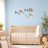 3 Pcs Vintage Beach Wooden Fish Wall Decor, Nautical School of Fish Coastal Wall Art, Summer Lake House Hanging Wall Sculpture