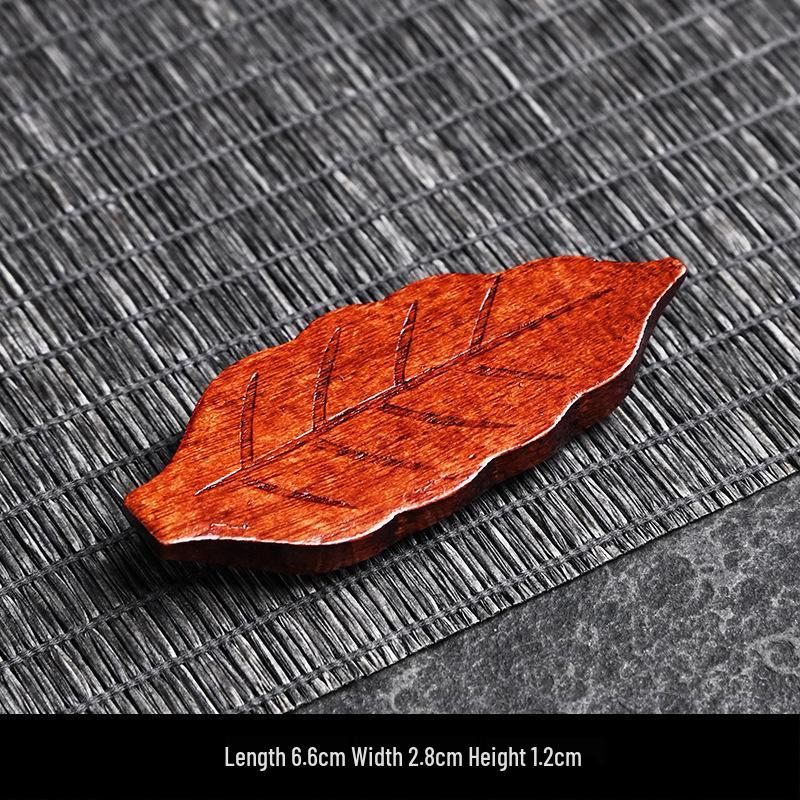 Rosewood Fish-Shaped Leaf Tea Tongs & Chopstick Rest Standard