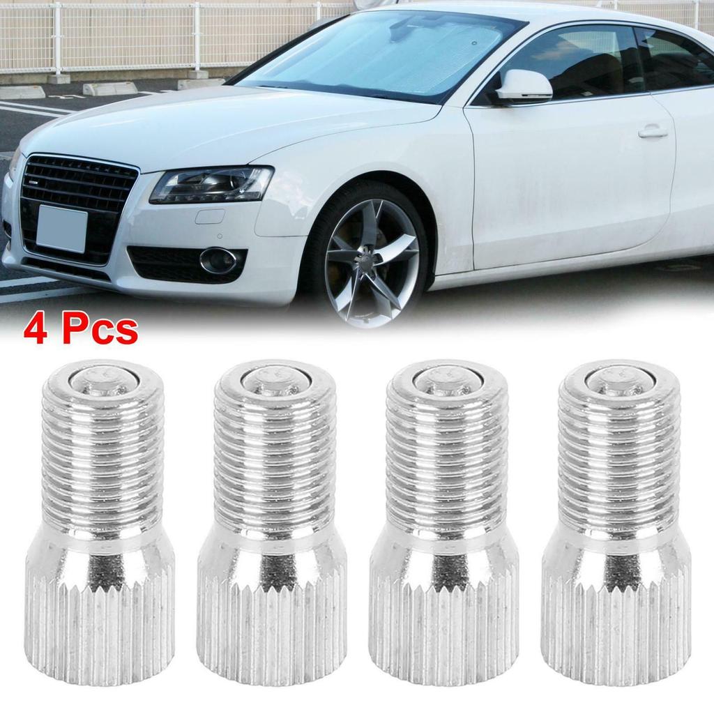 4pcs 19mm Screw-on Valve Cap Stem Extension Car Tyre Wheel Valve Stem Cap Extension Extender for Auto Car Truck Chrome