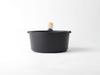 Iwachu One Hand Pot 16 Wooden Black Baked Inner Diameter 16cm IH Compatible Nambu Ironware 24070 (with Handle)